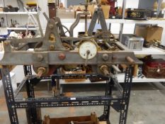 Victorian iron and brass hour striking turret clock by Joyce & Co, Whitchurch, dated 1882,