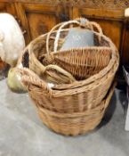 Three log baskets,