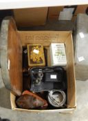 Selection of long playing records, two carry cases for records, a small leather case,