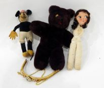 Dean's Ragbook Co Ltd 'Mickey Mouse' figure with chrome button and registration number 730611,