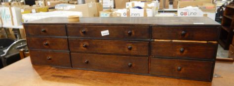 19th century oak nest of nine drawers