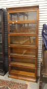 Oak six-section Globe Wernicke-style sectional bookcase
