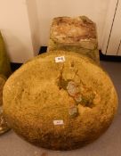 Stone staddlestone with top and square tapered base