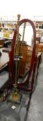 Modern cheval mirror, a standard lamp,