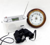 Aneroid barometer in circular mahogany case,