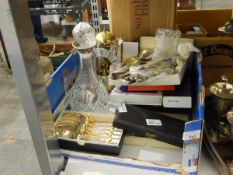 Quantity of assorted flatware, including boxed Regalia plate, Kings pattern spoons,