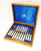 EPNS knives and forks with bone handles