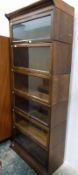 Oak six-section glazed Globe Wernicke-style bookcase