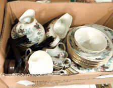 Royal Doulton part dinner service, 'Camelot' comprising dinner plates, bowls, cups, saucers, jugs,