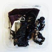 Bead and black net choker,