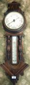 20th century oak wall hanging barometer