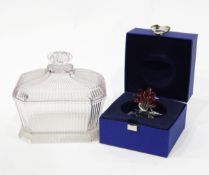 Swarovski cut glass ornament of a vase of roses,