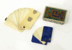 Victorian ivory dance card, the ivory leaves each titled with the days of the week,