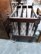 Mahogany three-division canterbury fitted a drawer to base