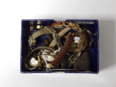 Quantity of contemporary wristwatches, various, a silver vesta case, etc.