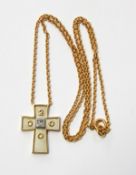 18ct gold and diamond millennium cross,