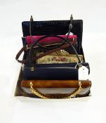 Various vintage handbags including a petitpoint evening bag,