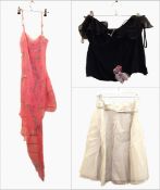 Gianni Versace chiffon evening dress, butterfly printed with diamante embellishment,