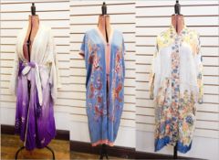 1920's silk embroidered dressing gown of Oriental-style,