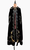 Black velvet opera cloak, full-length,