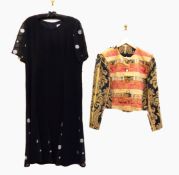 Murek black dress with silver foil decoration and a JEM Jenny Edwards-Moss brocade jacket