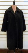 Black astrakhan vintage coat marked 'William Sehmisch'