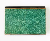 Shagreen-effect 1930's/40's evening compact fitted for a compact, cigarettes, comb, change, etc.