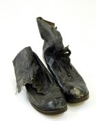 Pair of Victorian ladies leather boots (some buttons missing)