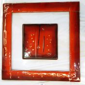 Modern art glass panel by Sharon Harding, approx 70cm x 70cm and another signed 