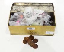 Quantity of coinage including George III 1817 penny, Victorian pennies and crowns,