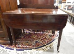 19th century mahogany drop-flap Pembroke table with frieze drawer,