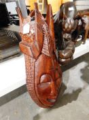 Carved wooden model of a panther,