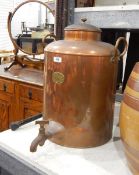 Copper Samovar marked 'Jones Bros, Ironmongers, Kitchen Furnishers, Coppersmiths, Down Street,