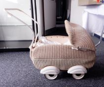 Wickerwork 1950's vintage doll's pram