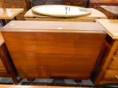 Modern drop-flap dining table on square legs,