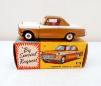 Corgi Triumph Herald coupe 231, gold and white two-tone,