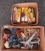 Large quantity of plastic aircraft and boxed Dinosaurs (2 boxes)