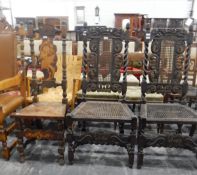19th century beech hall chair with dragon and floral marquetry inlay to seat, shaped back,