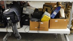 Quantity of 20th century photographic equipment to include cameras, tripods,