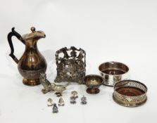 Quantity of silver plate including wine coasters,