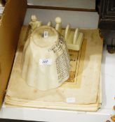 Late 19th/early 20th century pottery jelly mould printed with 'Cornflower Blanc-Mange,