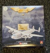 Six Corgi 1:144 detailed diecast scale aviation models including 'Avro York', 'Avro Vulcan XL 321',