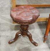 19th century walnut music stool,