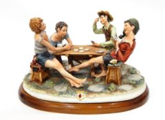 Large Capodimonte figure group 'Cheats',