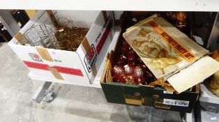 Large quantity of carnival glassware including cups, sherry glasses,