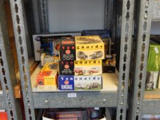 Four Vanguards 1:43 diecast scale model boxed vehicles and sets to include Post Office Telephone