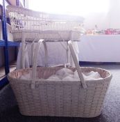 Wickerwork baby's crib on a stand and another (2)