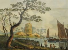 After Jean Pillement Two coloured engravings 