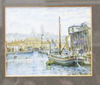 Unattributed (20th century) Watercolour View of Lincoln Cathedral from the river, unsigned,