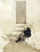 After Rowena Marceteo(?) Lithograph Spanish woman, 36/250 signed pencil lower right margin,
